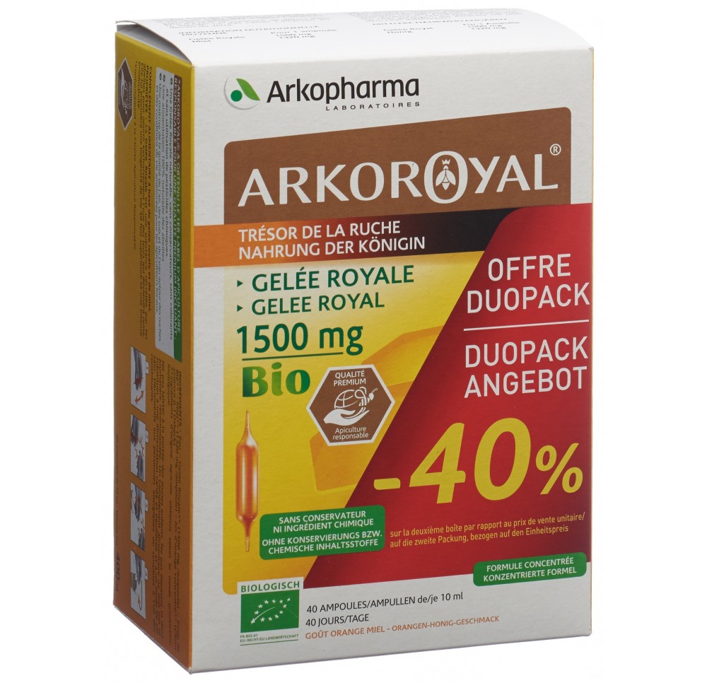 ARKOROYAL gelée royale 1500 mg bio duo 2 x 20 pce