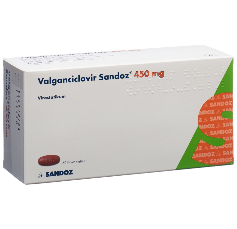 VALGANCICLOVIR Sandoz cpr pell 450 mg 60 pce VALGANCICLOVIR Sandoz cpr pell 450 mg 60 pce