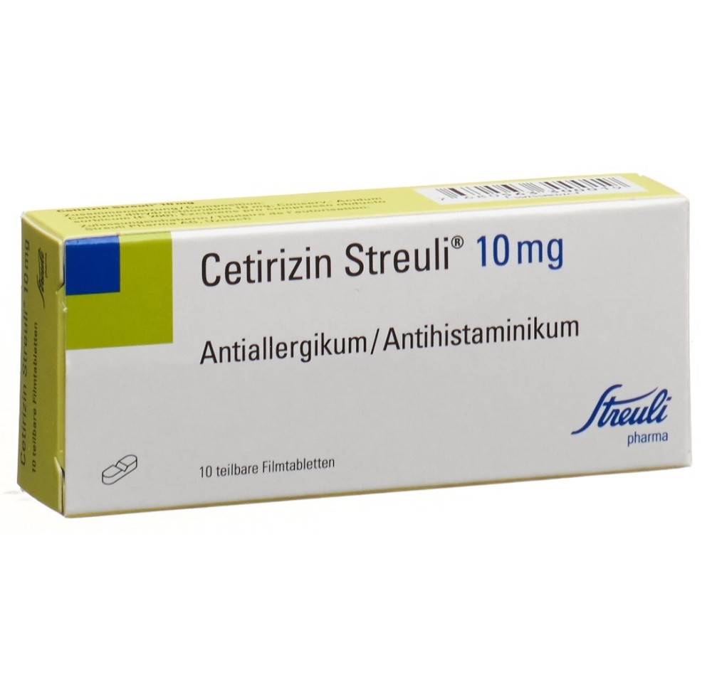 CETIRIZINE Streuli cpr pell 10 mg 10 pce CETIRIZINE Streuli cpr pell 10 mg 10 pce