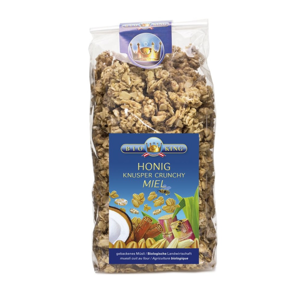BIOKING croustillant crunchy miel sach 375 g