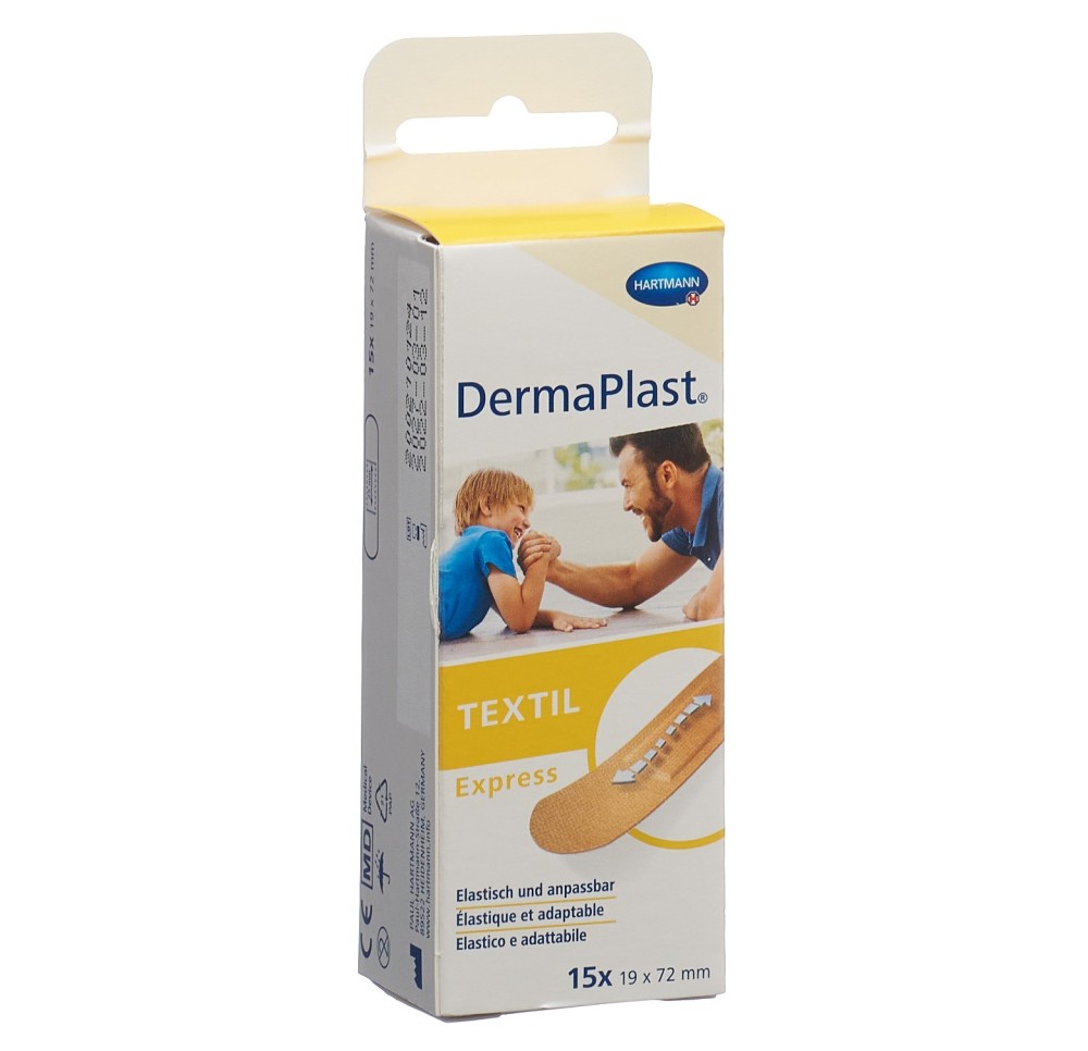DERMAPLAST Textil Express strips 19x72mm 15 pce