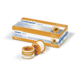 LEUKOPOR sparadrap non-tissé tolé 2.5cmx5m 12 pce