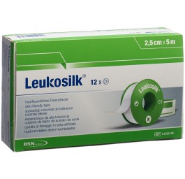 LEUKOSILK sparadrap univers tolér 5mx2.5cm 12 pce