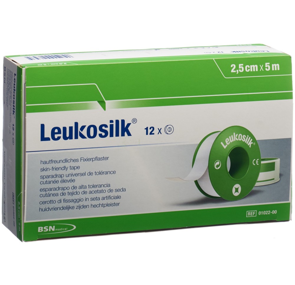 LEUKOSILK sparadrap univers tolér 5mx2.5cm 12 pce