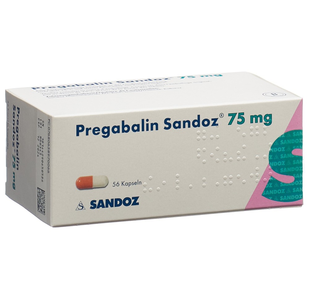 PREGABALINE Sandoz caps 75 mg 56 pce PREGABALINE Sandoz caps 75 mg 56 pce