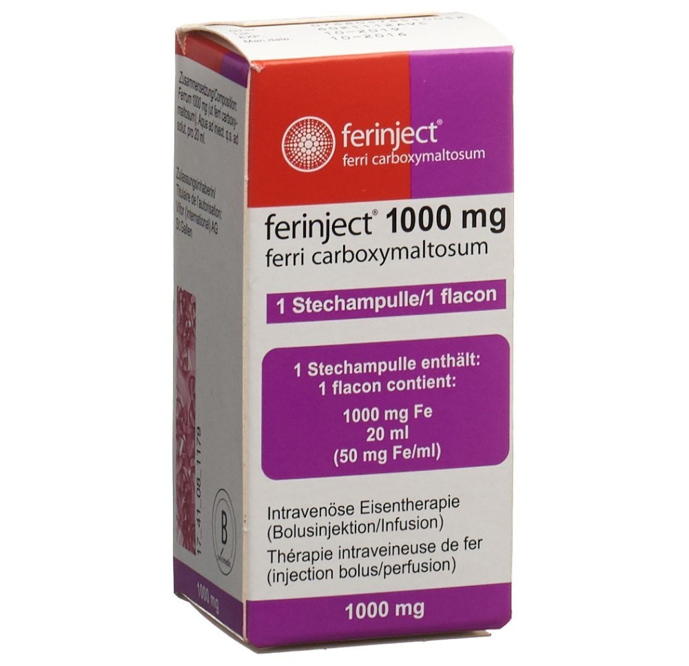 FERINJECT prép inj perf 1000 mg/20ml flac 20 ml