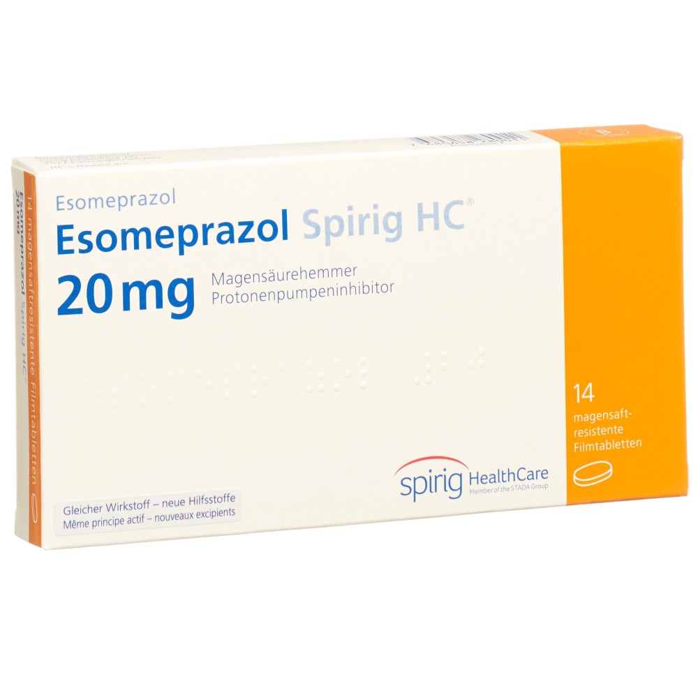 ESOMEPRAZOLE Spirig HC cpr 20 mg 14 pce ESOMEPRAZOLE Spirig HC cpr 20 mg 14 pce