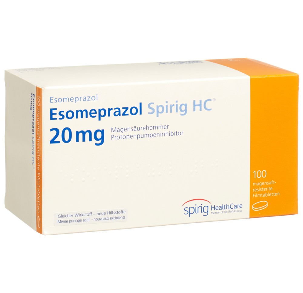 ESOMEPRAZOLE Spirig HC cpr 20 mg 100 pce ESOMEPRAZOLE Spirig HC cpr 20 mg 100 pce