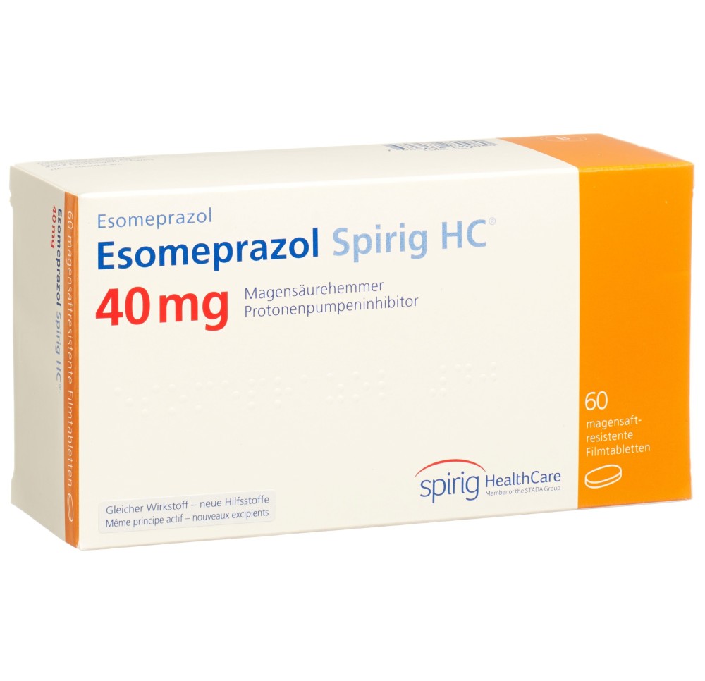 ESOMEPRAZOLE Spirig HC cpr 40 mg 60 pce ESOMEPRAZOLE Spirig HC cpr 40 mg 60 pce