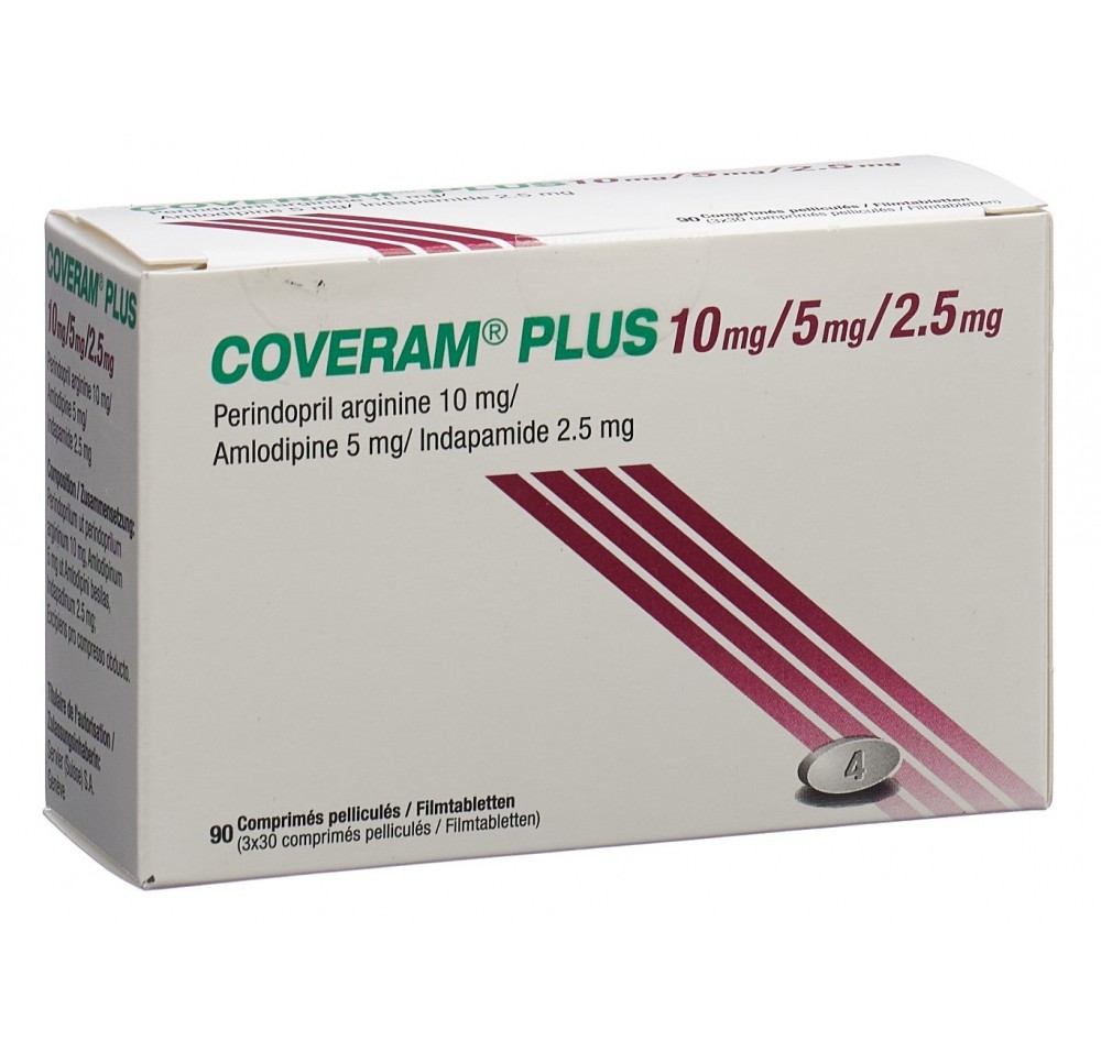 COVERAM plus cpr pell 10/5/2.5mg bte 90 pce