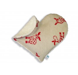 HIMMELGRÜN coussin noyaux ceri coeur 30x26cm élan