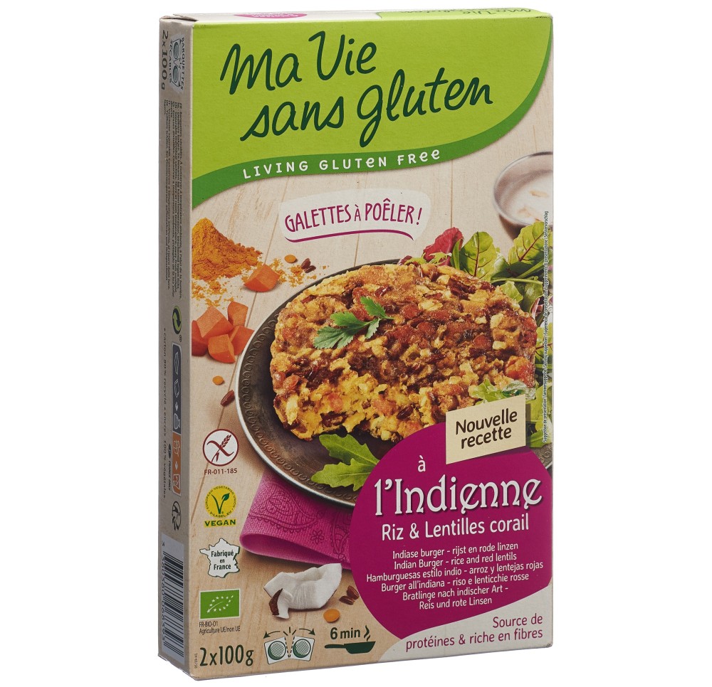 MA VIE S GLUT Galettes poêl Riz/Lenti co 2 x 100 g MA VIE S GLUT Galettes poêl Riz/Lenti co 2 x 100 g