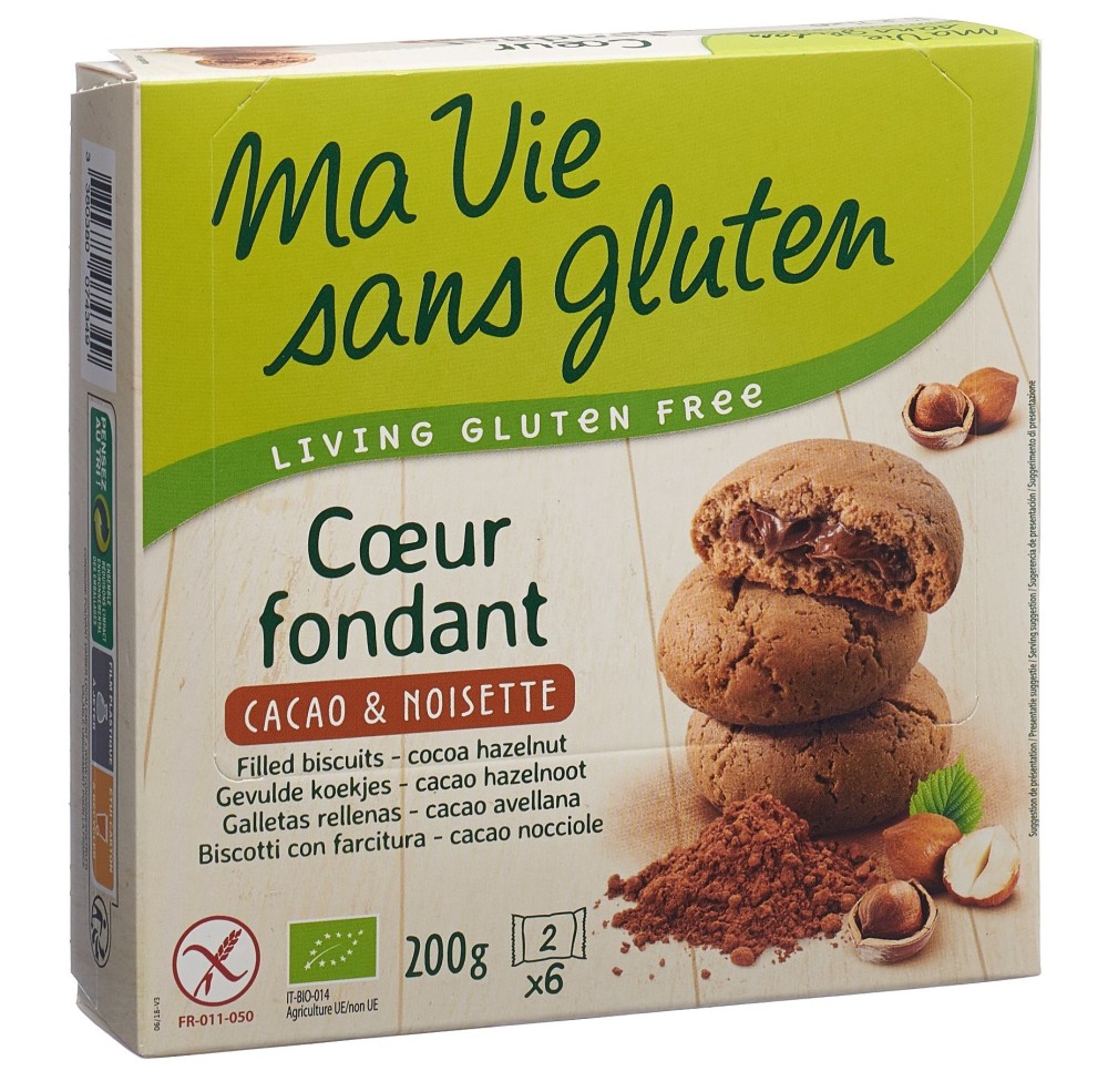 MA VIE S GLUT Cœurs fondants cacao/noisette 200 g MA VIE S GLUT Cœurs fondants cacao/noisette 200 g