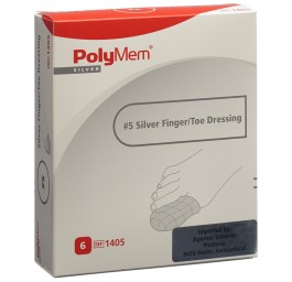POLYMEM Finger/Toe Dressing Silver XXL 6 pce