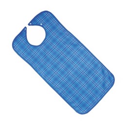 SUNDO bavoir carreaux 45x90cm bleu a bout pression