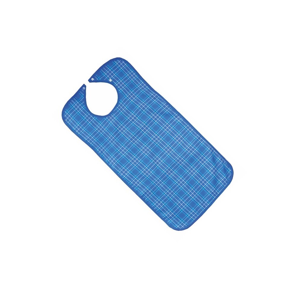 SUNDO bavoir carreaux 45x90cm bleu a bout pression SUNDO bavoir carreaux 45x90cm bleu a bout pression