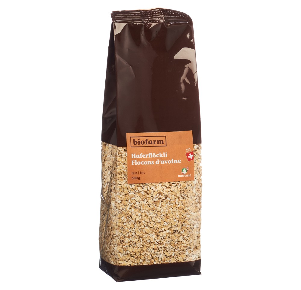 BIOFARM flocons avoine fins bourgeon sach 500 g BIOFARM flocons avoine fins bourgeon sach 500 g