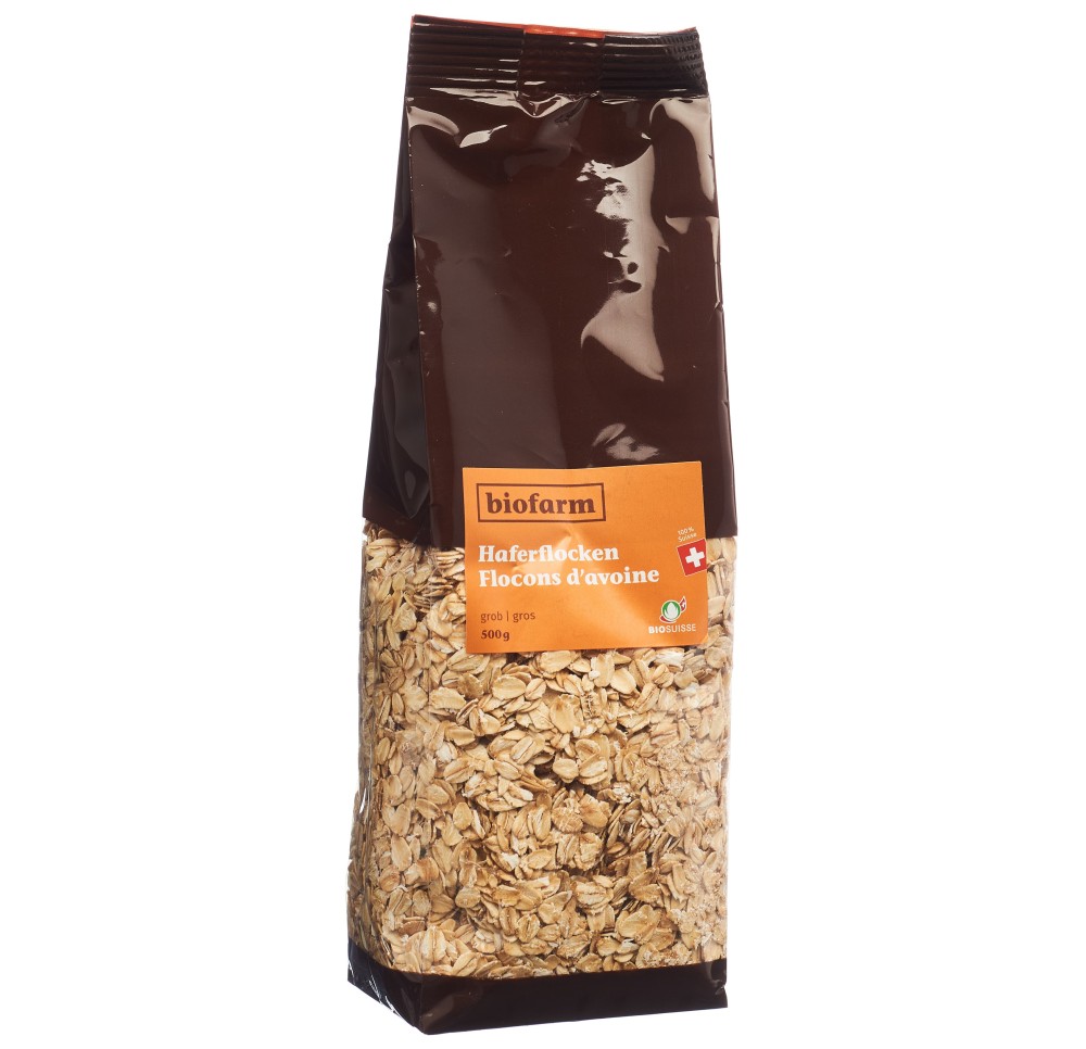 BIOFARM flocons avoine gros bourgeon sach 500 g BIOFARM flocons avoine gros bourgeon sach 500 g