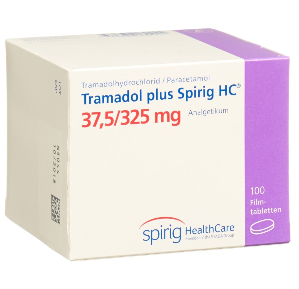 TRAMADOL PLUS Spirig HC 37.5/325mg 100 pce TRAMADOL PLUS Spirig HC 37.5/325mg 100 pce