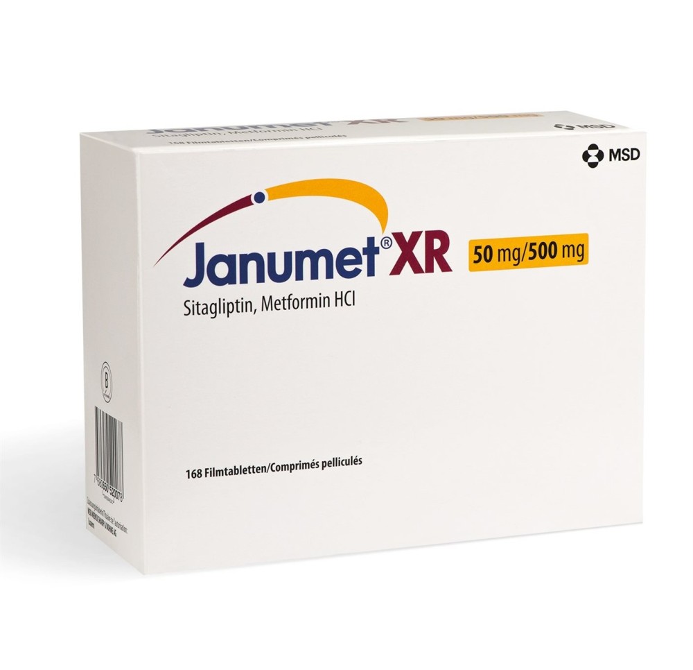 JANUMET XR cpr pell ret 50/500 mg 3 fl 56 pce JANUMET XR cpr pell ret 50/500 mg 3 fl 56 pce