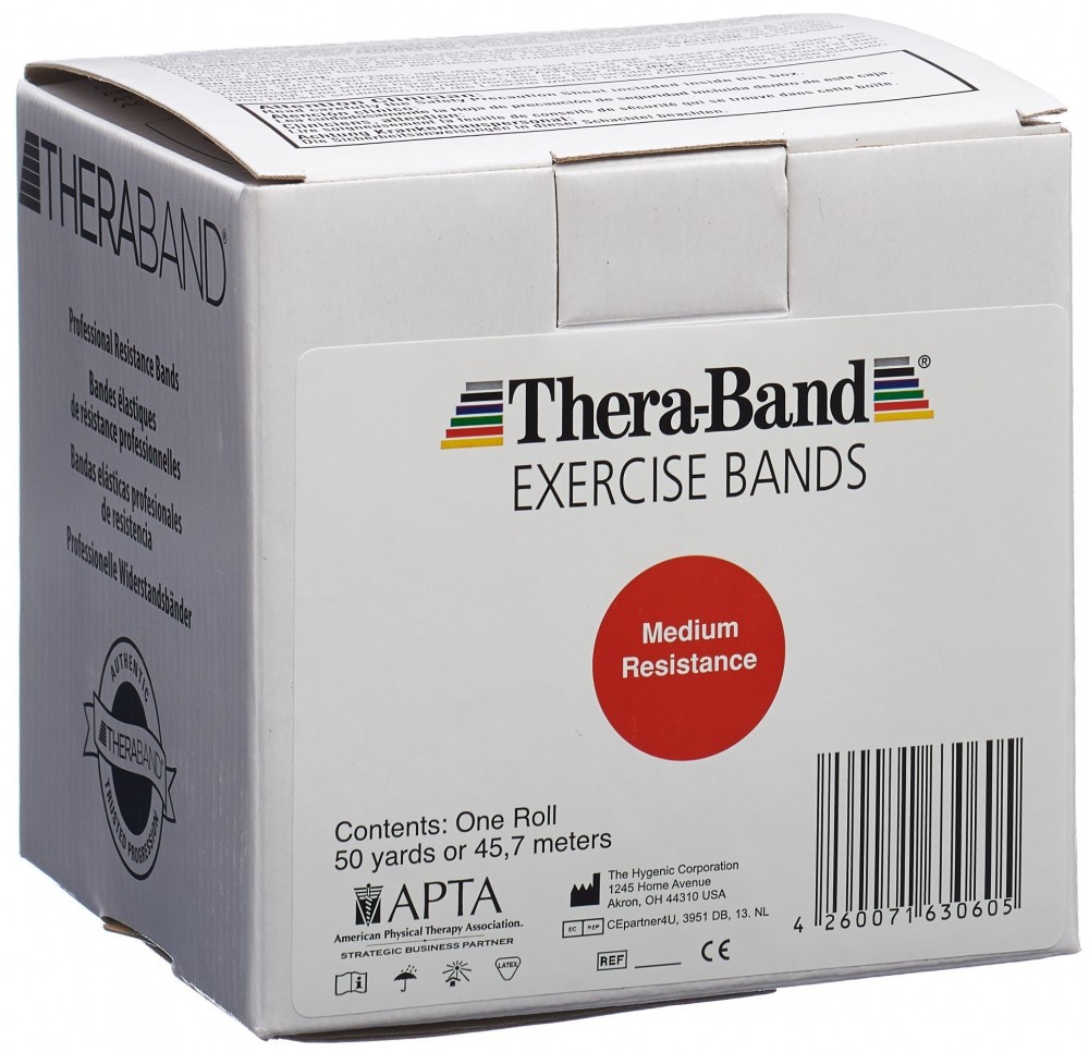 THERA BAND 45mx12.7cm rouge moyen fort