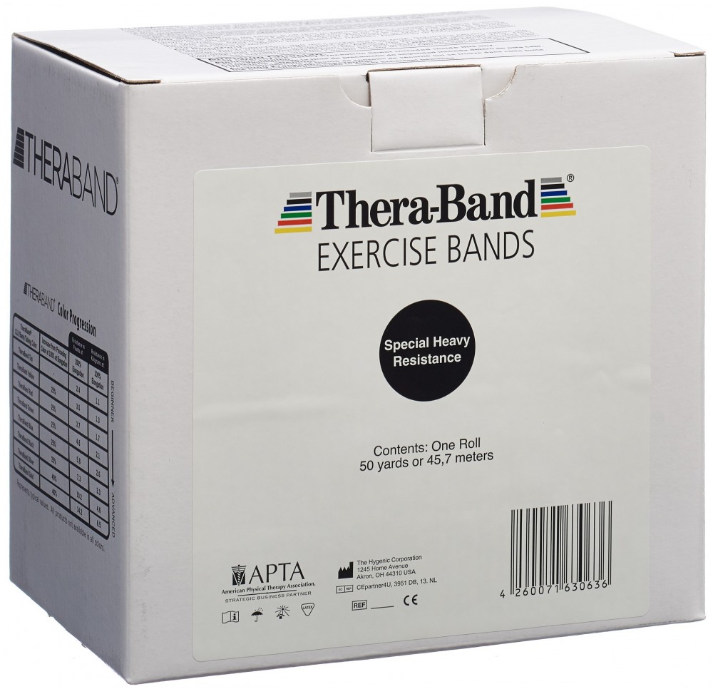 THERA BAND 45mx12.7cm noir spécial fort