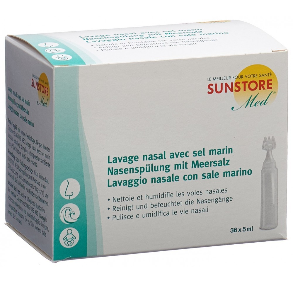 SUN STORE MED lavage nasal sel marin 36 x 5 ml