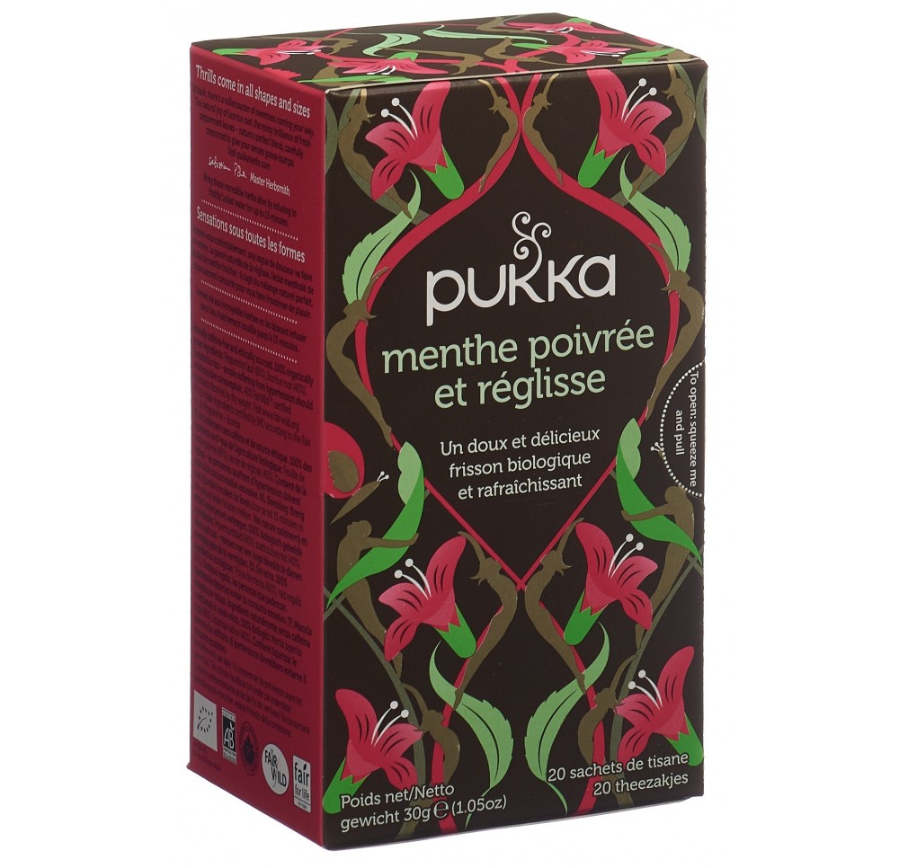 PUKKA Menthe poivrée Réglisse Thé bio sach 20 pce