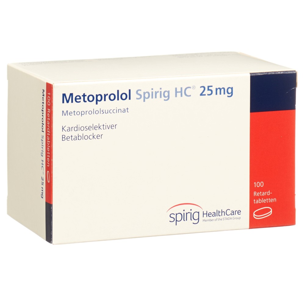 METOPROLOL Spirig HC cpr pell ret 25 mg 100 pce METOPROLOL Spirig HC cpr pell ret 25 mg 100 pce