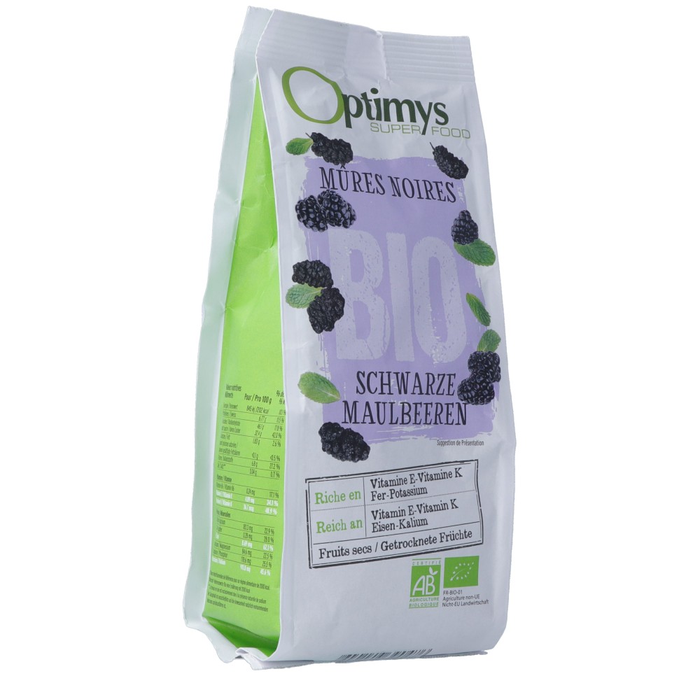 OPTIMYS mûres noires bio 180 g OPTIMYS mûres noires bio 180 g