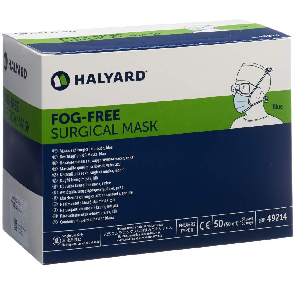 HALYARD masques OP Fog Free bl type II dist 50 pce