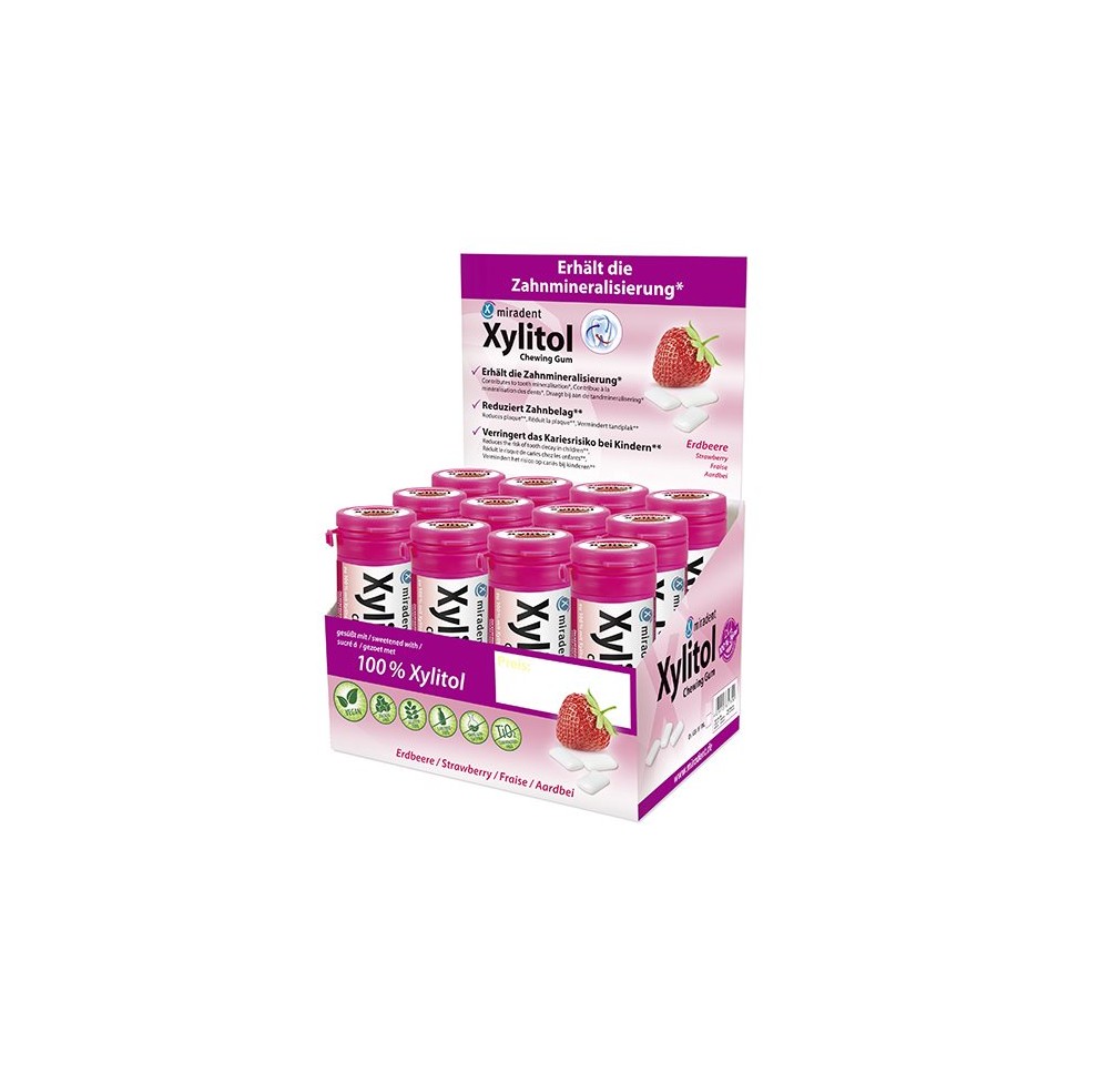 MIRADENT Xylitol Chewing Gum Kids fra disp 12x30pc