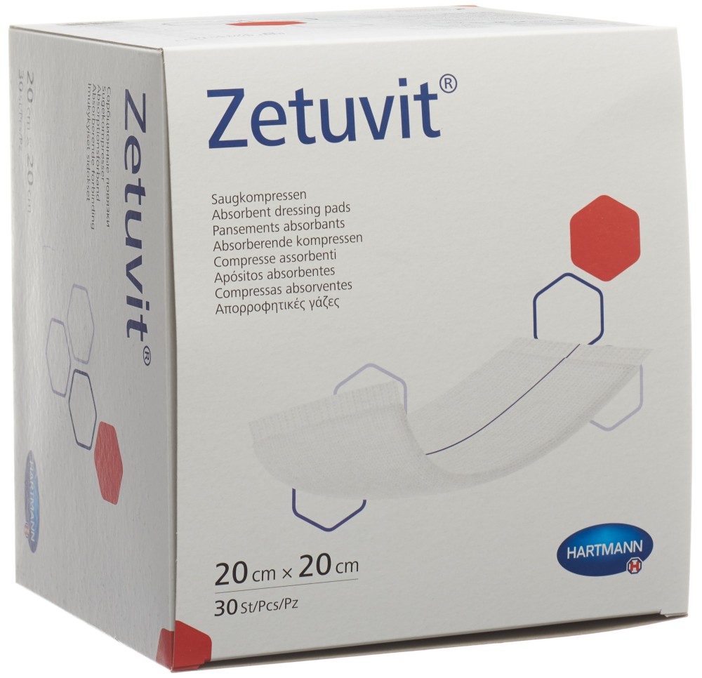 ZETUVIT compresse absorbante 20x20cm 30 pce