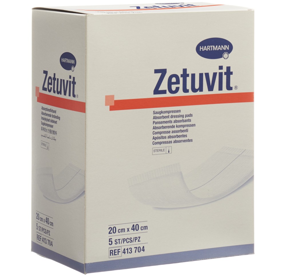 ZETUVIT compresse absorbante 20x40cm stér 5 pce