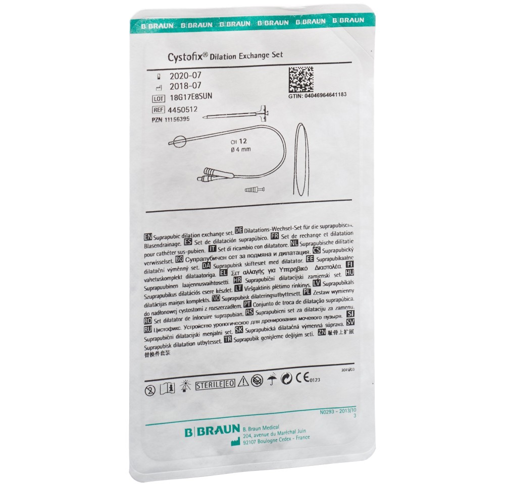 CYSTOFIX set rechange dilat CH12 40cm droit