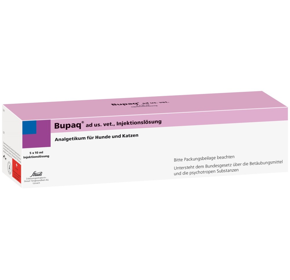 BUPAQ sol inj ad us.vet. 5 fl 10 ml