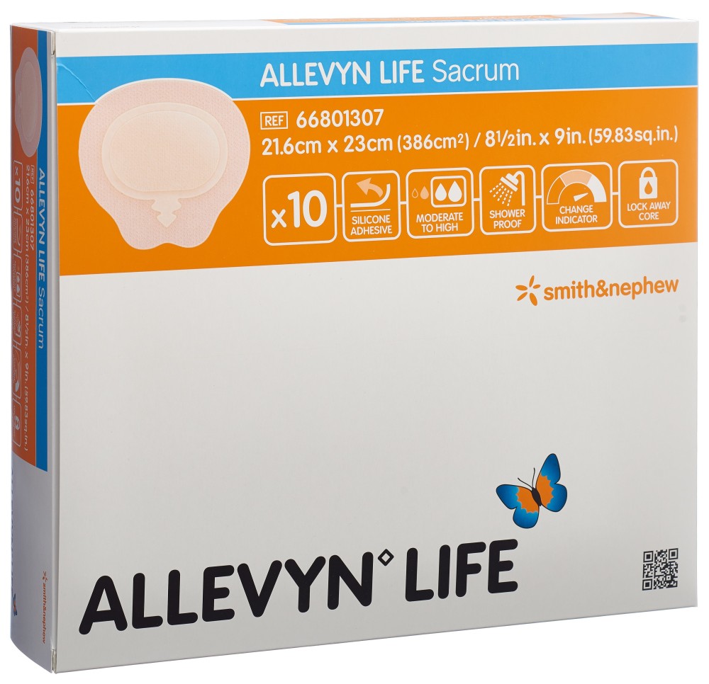 ALLEVYN LIFE SACRUM pans plaie 21.6x23cm 10 pce