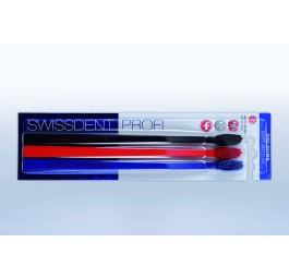 SWISSDENT Colours brosse dents trio noir roug bleu