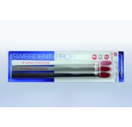 SWISSDENT Colours brosse dents trio blan gris noir