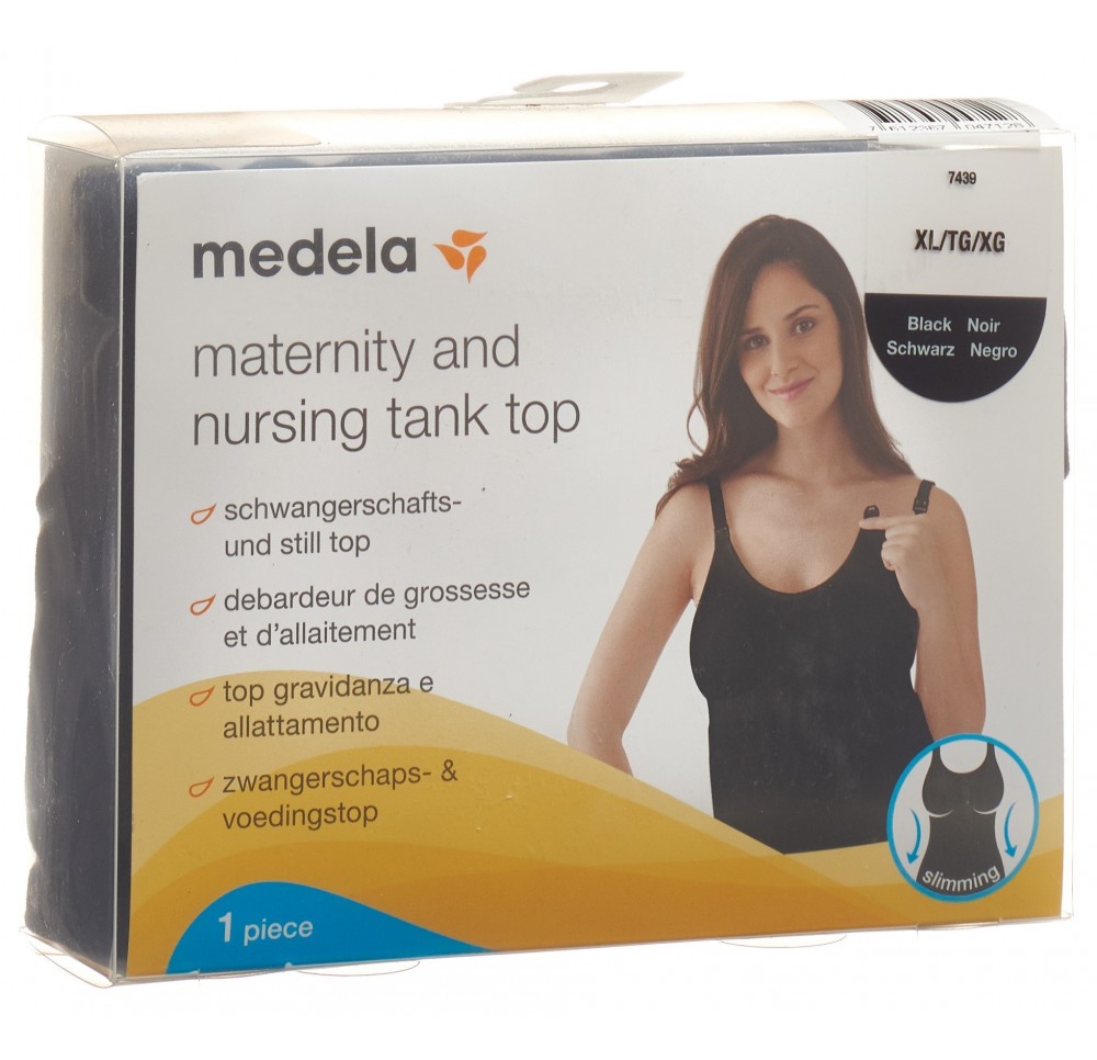 MEDELA débardeur grossesse et allaitem XL noir