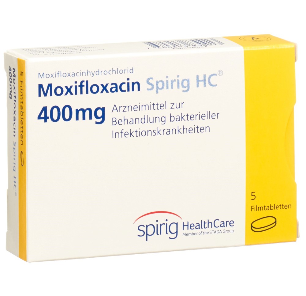 MOXIFLOXACINE Spirig HC cpr pell 400 mg 5 pce MOXIFLOXACINE Spirig HC cpr pell 400 mg 5 pce