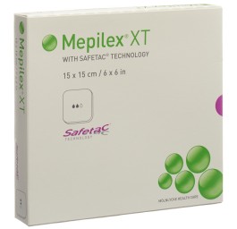 MEPILEX Safetac XT 15x15cm stérile 5 pce