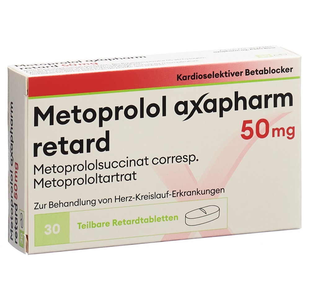 METOPROLOL Axapharm cpr ret 50 mg 30 pce METOPROLOL Axapharm cpr ret 50 mg 30 pce