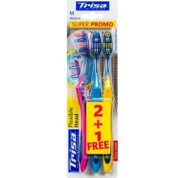 TRISA Flexible Head brosse dents trio medium 3 pce