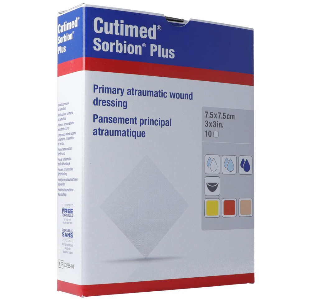 CUTIMED Sorbion Plus 7.5x7.5cm 10 pce