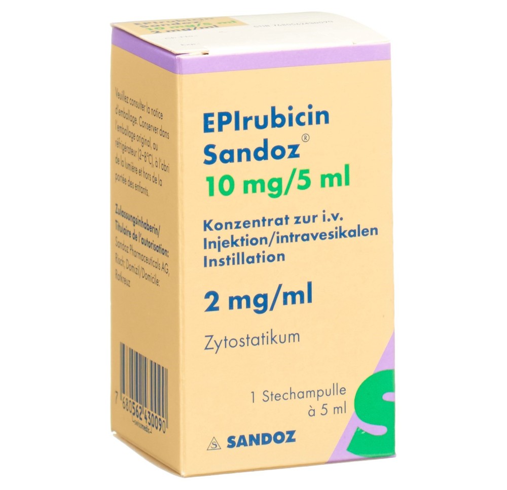 EPIRUBICINE Sandoz 10 mg/5ml flac 5 ml EPIRUBICINE Sandoz 10 mg/5ml flac 5 ml