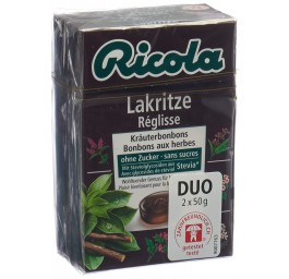 RICOLA réglisse bonbons avec stevia duo 2 x 50 g