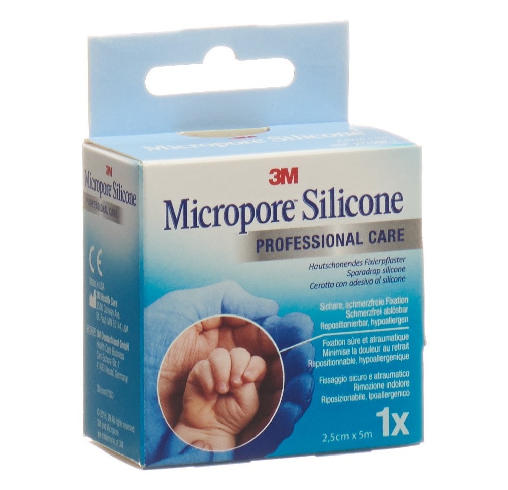 3M MICROPORE Silicone sparadrap 2.5cmx5m 3M MICROPORE Silicone sparadrap 2.5cmx5m
