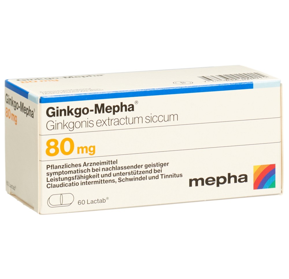 GINKGO Mepha cpr pell 80 mg 60 pce GINKGO Mepha cpr pell 80 mg 60 pce