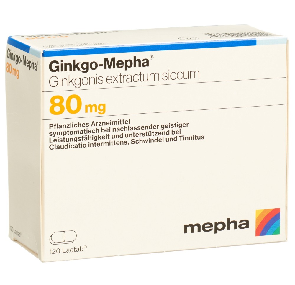 GINKGO Mepha cpr pell 80 mg 120 pce GINKGO Mepha cpr pell 80 mg 120 pce
